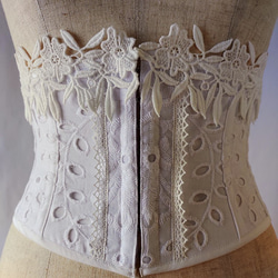 レース生地コルセット 受注生産】Noir ミニコルセット (ホワイト) - 【公式