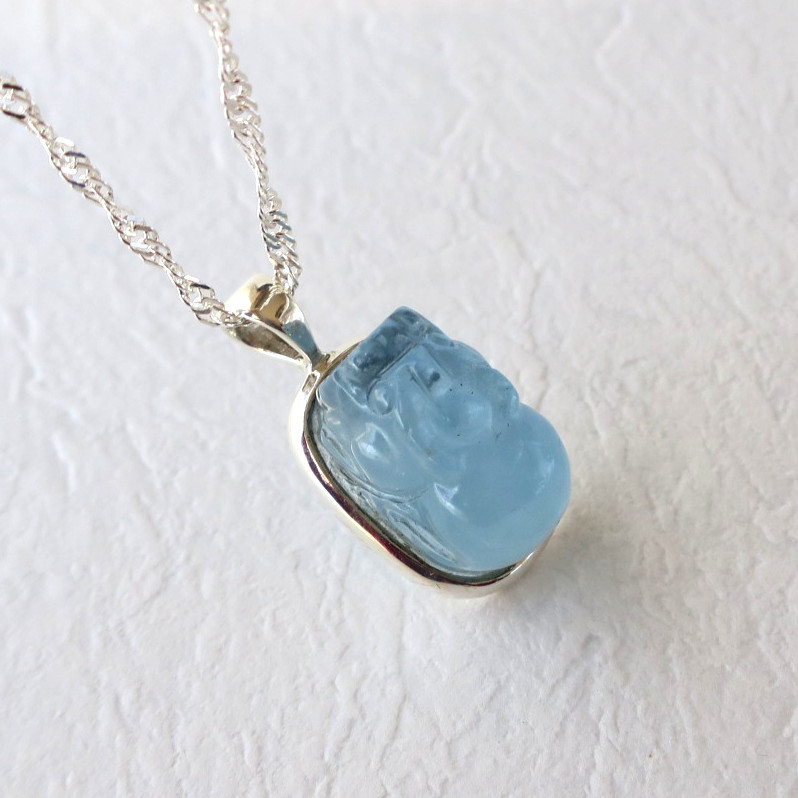 アクアマリン ひきゅう ペンダント 吉祥 ３月誕生石｜天然石ジュエリー × 春の誕生石2025