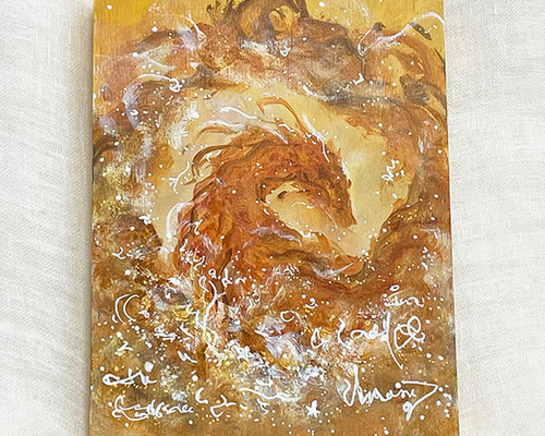 龍神-黄金龍の絵 アクリル絵画の原画 絵画 HIDEKI 通販 15659188