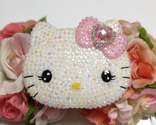 ★キティちゃんのキラキラ手鏡★ハンドメイド キティちゃん 手鏡 キラキラミラーの通販 by angel's shop｜ラクマ