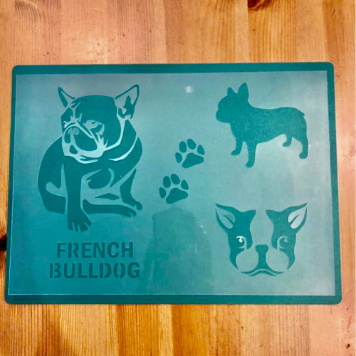 No.149送料込 ステンシルシートフレンチブルドッグ フレブル 犬 イヌ 