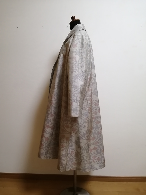 SOLD　着物リメイク　フレアーコート　大島紬 