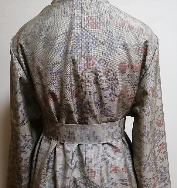 SOLD　着物リメイク　フレアーコート　大島紬 