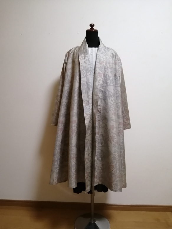 SOLD　着物リメイク　フレアーコート　大島紬 