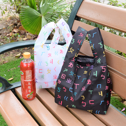 台湾レトロなエコバック【コンビニサイズ】ボポモフォ柄 防水布 レトロ