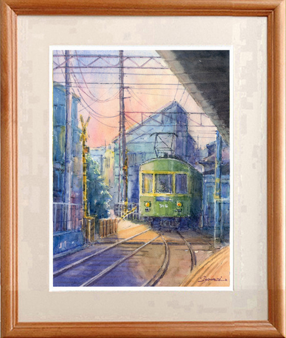 水彩画原画 江の島夕暮 10 ＃600 | syoumei ｜インテリア絵画