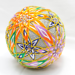 他サイトにて完売】手まりN15 交差花 直径9cm[ てまり 手毬 手鞠