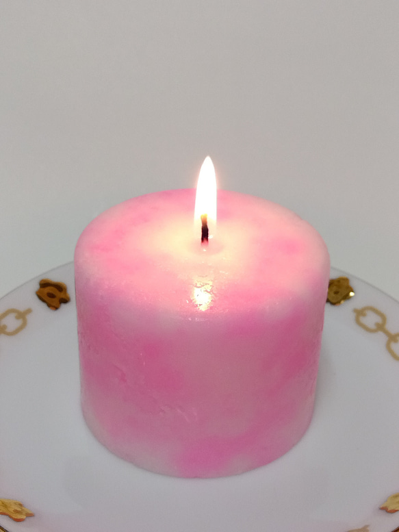 春色のマーブルキャンドル ピラータイプ fluorescent pink 7枚目の画像