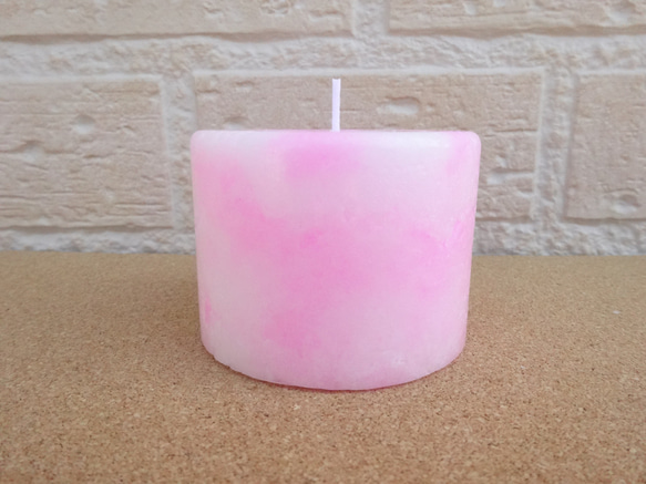 春色のマーブルキャンドル ピラータイプ fluorescent pink 3枚目の画像