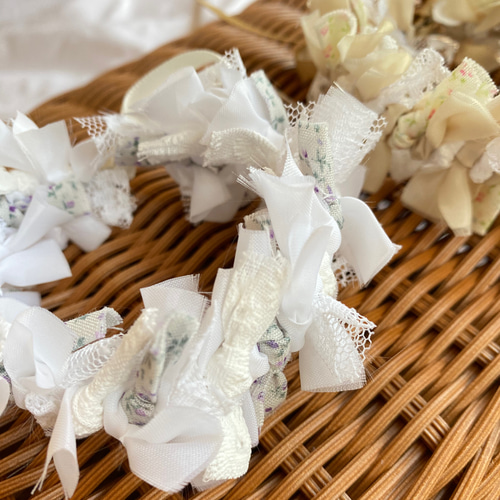 ペットちゃん用リボンクラウン ＊花柄＊ 花かんむり 花冠 わんちゃん