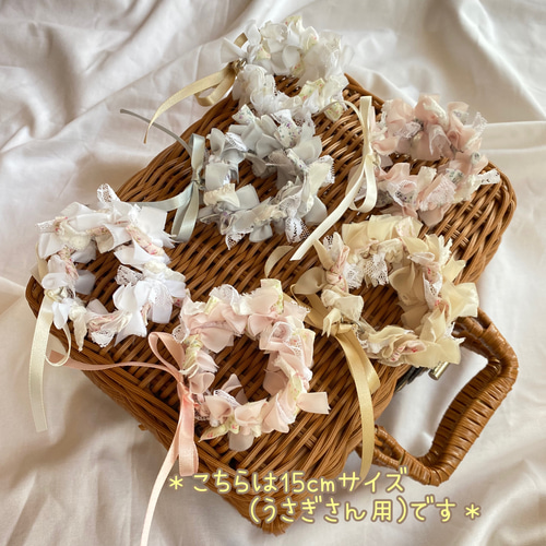ペットちゃん用リボンクラウン ＊花柄＊ 花かんむり 花冠 わんちゃん