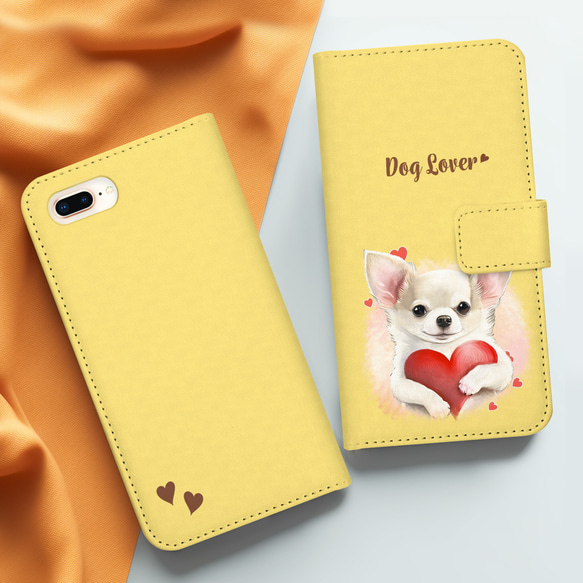 【 キュンです チワワ 】 手帳 スマホケース　犬　うちの子　プレゼント　ペット　Android対応 3枚目の画像