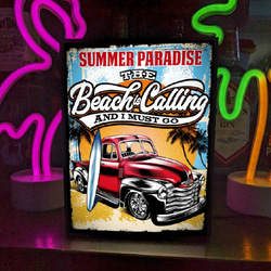サーフィン サーフビーチ トラック 車 夏 海 ヤシの木 ミニチュア