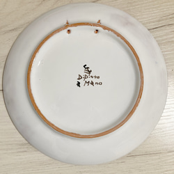 絵皿20cm CRC018  マヨリカ焼き イタリア陶器　コウイカ　出産祝い 4枚目の画像