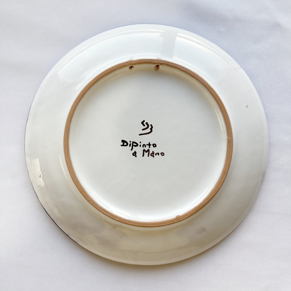絵皿20cm CRC017 プルチネッラ　ナポリ ピッツァ  マヨリカ焼き イタリア陶器　 4枚目の画像