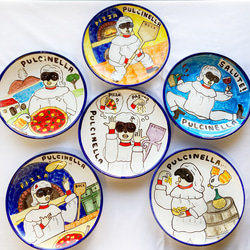 絵皿20cm CRC017 プルチネッラ　ナポリ ピッツァ  マヨリカ焼き イタリア陶器　 5枚目の画像
