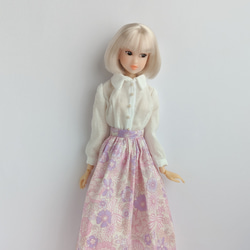 856※ピンクの花柄ロングスカート※momokoDOLLアウトフィット※1/6ドール服 6枚目の画像