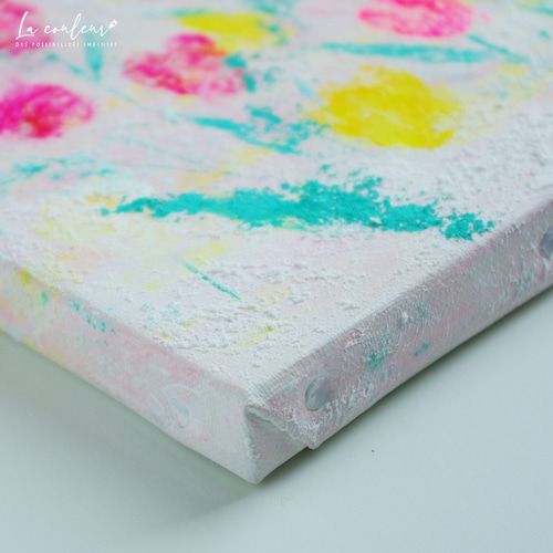 原画】抽象画 チューリップ の群衆 約273×220mm（F3サイズ）冬の誕生花