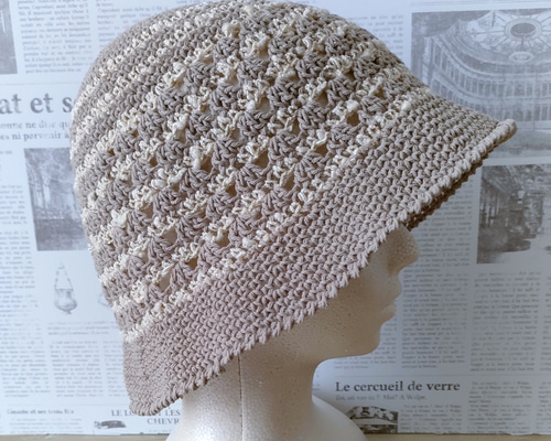 バケットハット 秋色 たためる 手編み クロシェハット ニット帽 レース