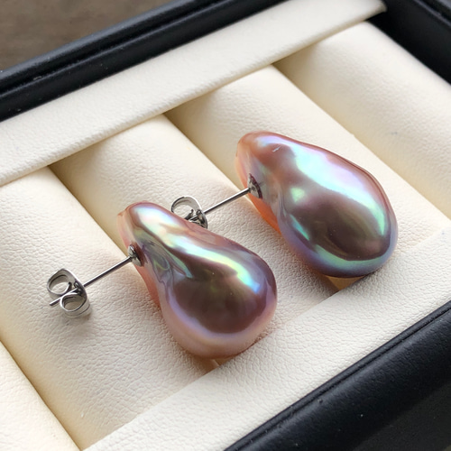 淡水オイスターパール バロック本真珠 ピアス ピアス（その他 