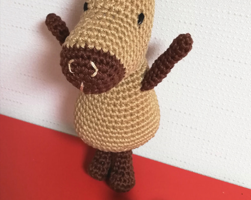 カピバラ① 編みぐるみ 1匹 読み聞かせ こどもの日 柴田ケイコ絵本