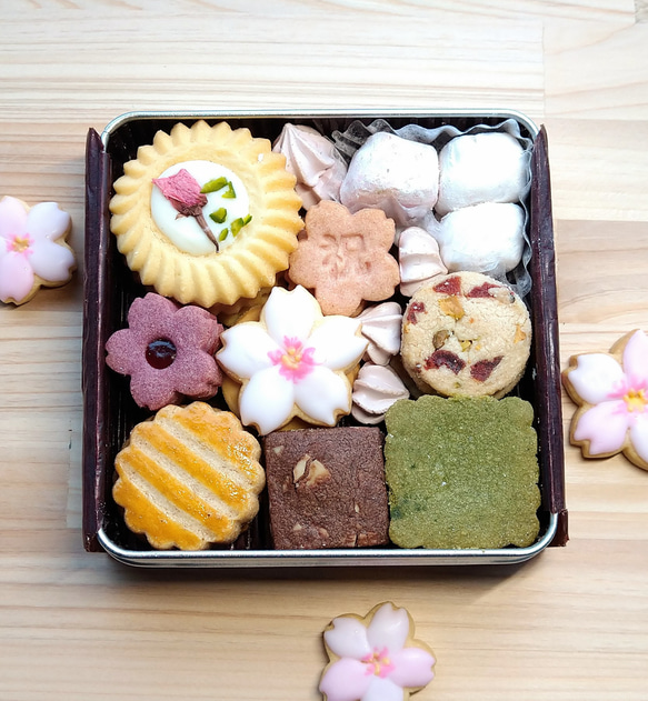 桜のクッキー缶 1枚目の画像