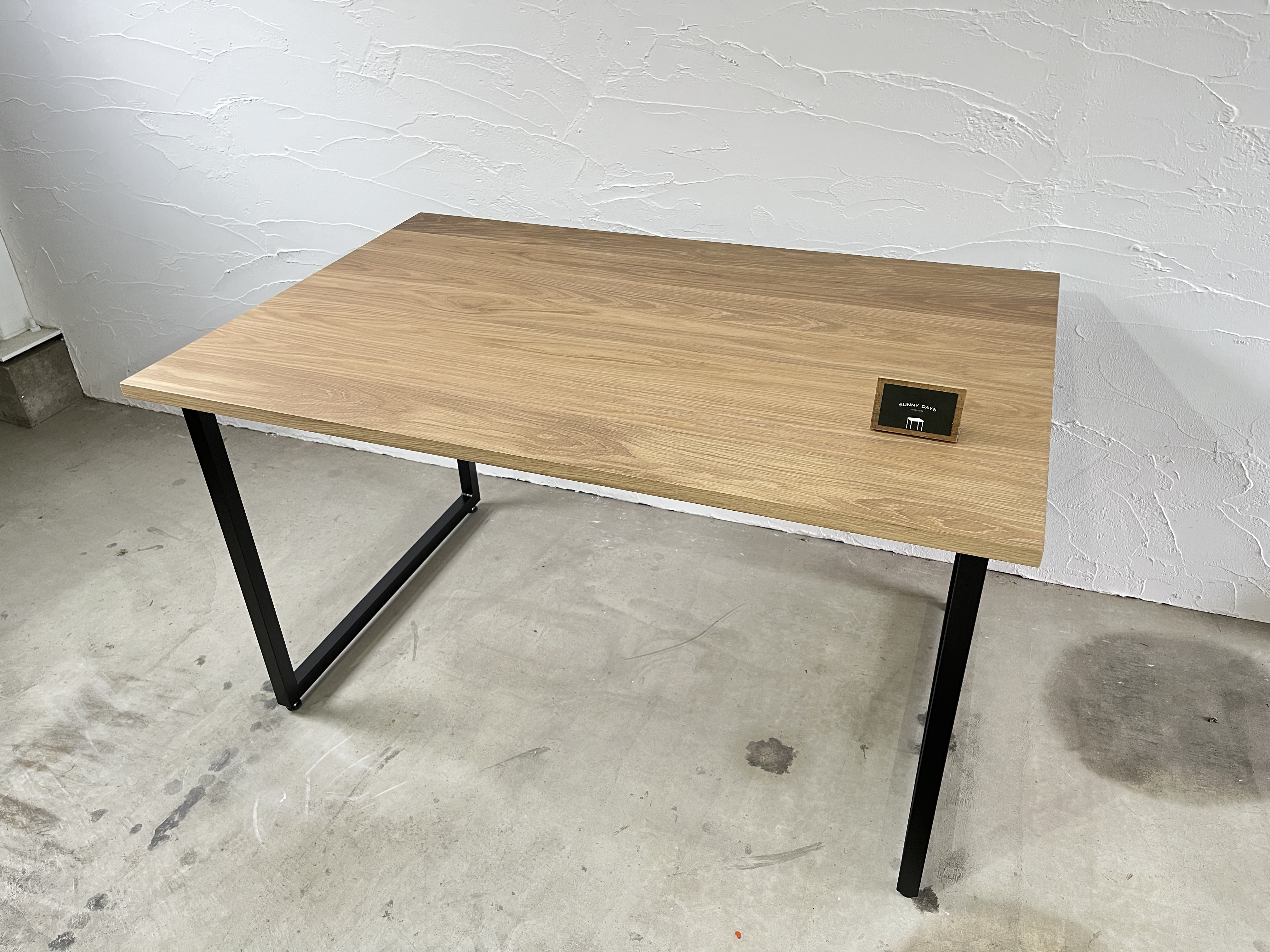 ☆ サイズ変更可能 アイアンフレーム ホワイトオーク無垢材 ダイニングテーブル 宅内搬入設置あり ☆