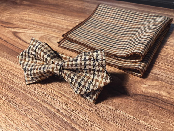 Mr. Bart-Classic Small Plaid-Bow Tie-Coffee 2枚目の画像