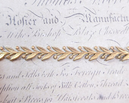 BEHOLD 装飾ワイヤー 10cm リーフ 真鍮製 イスラエル製 スタンピング