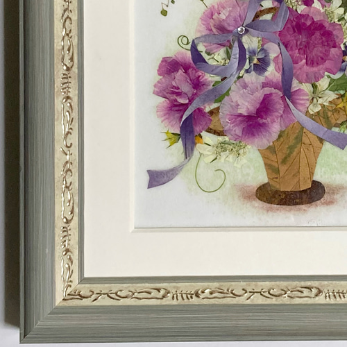 押し花アート❀花の舞❀押し花額 押し花絵画 アート ブーケ 額装 インテリア 押し花 押し花額 押し花アート カーネーション 母の日フラワー2023 母