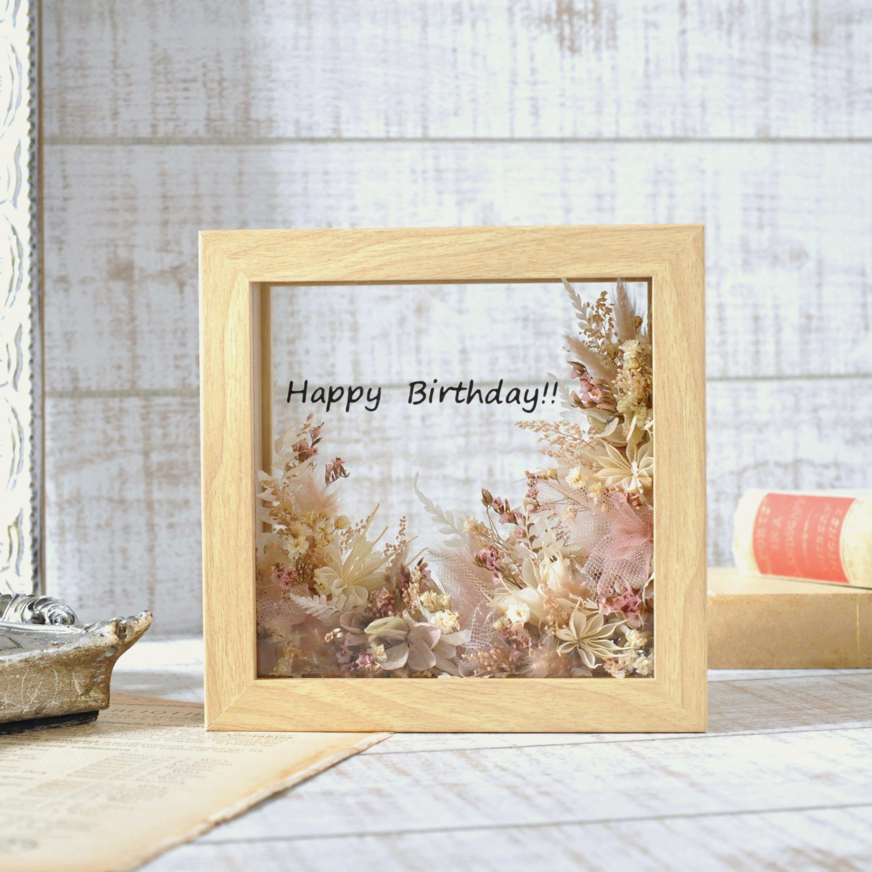 ✽メッセージにお花を添えて✽ボタニカルフレーム【 いちごみるくS size】