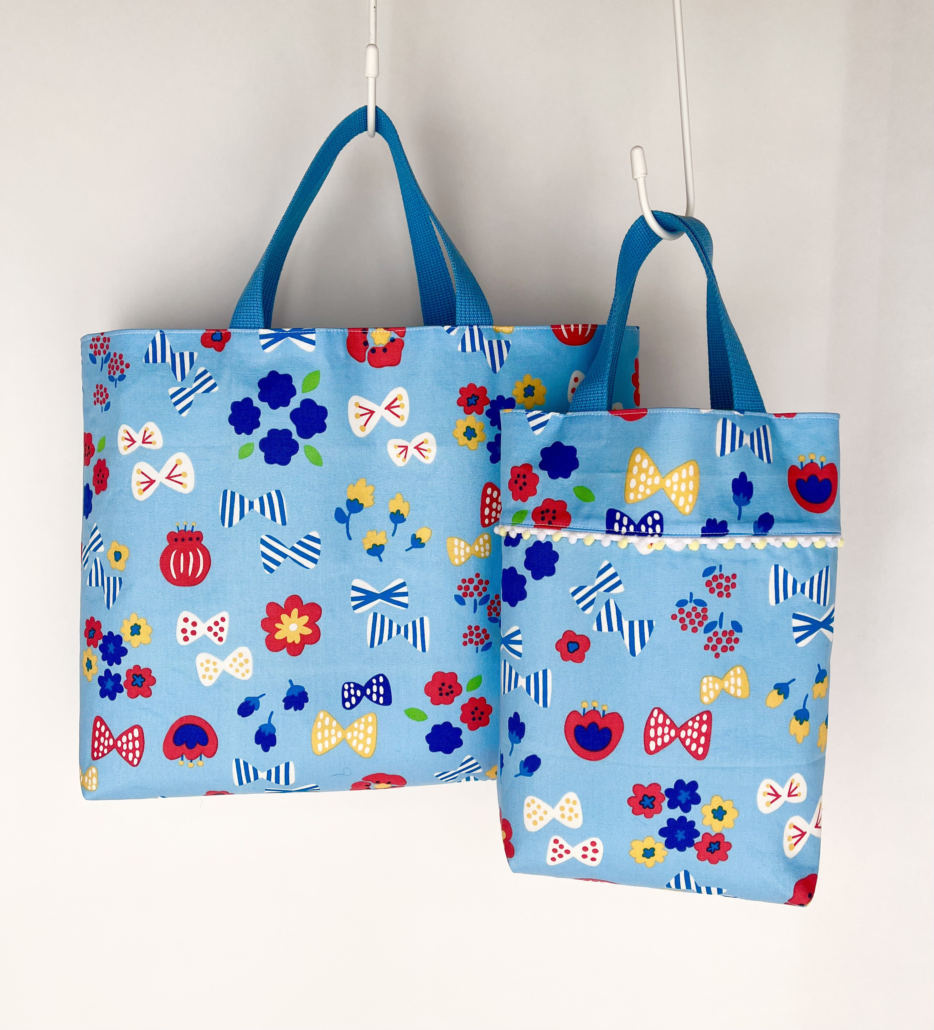 わたしの好きな青空とリボンと花のバッグセット　入園・入学バッグセット