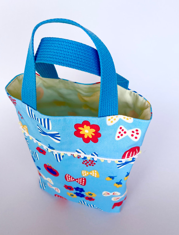 わたしの好きな青空とリボンと花のバッグセット　入園・入学バッグセット 5枚目の画像