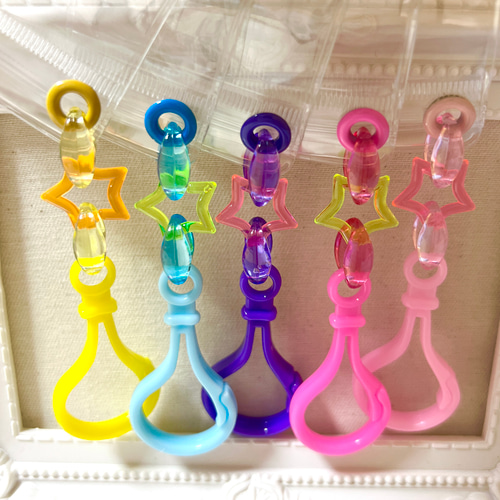 NO.130a キャンディバッグ キーホルダー 50個セット クリア 星