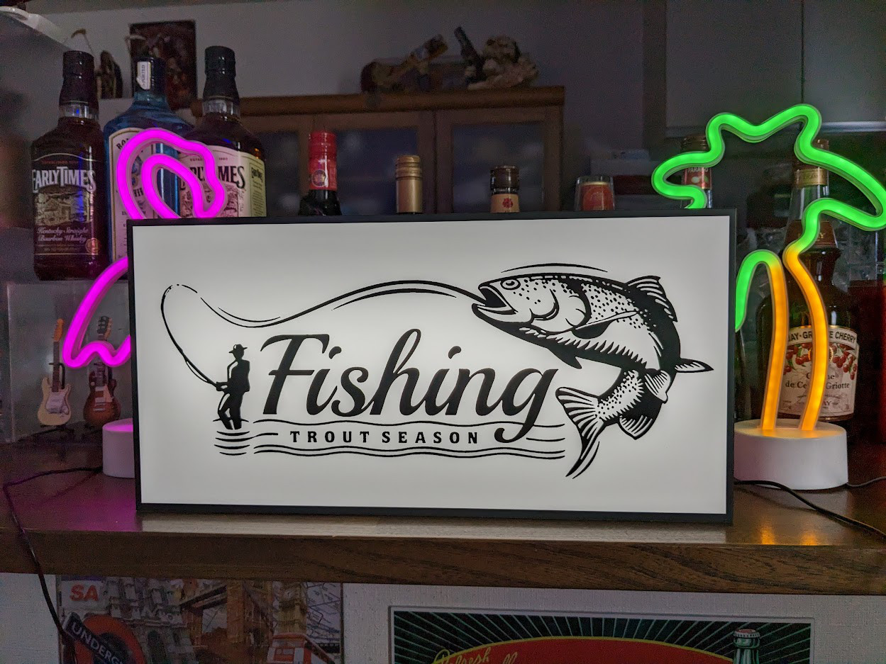 【Lサイズ】釣り トラウト サケ マス フィッシング フライフッシング ルアーフィッシング 看板 置物 ライトBOX 10,032円