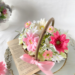 ガーベラ　紫陽花　キット　ピンク　手作り　初級　フラワー　アレンジメント　造花　アーティフィシャルフラワー　インテリア 3枚目の画像