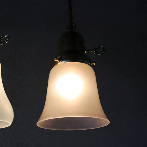 USAヴィンテージフロストガラスシェードペンダントライト吊下照明B