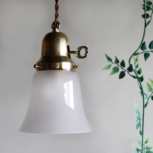 USAヴィンテージフロストガラスシェードペンダントライト吊下照明B