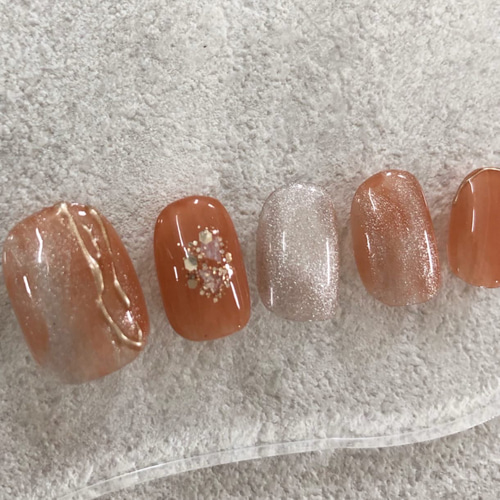 ちゅるんテラコッタブラウン/ネイルチップ/春ネイル/ニュアンスネイル