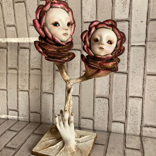 【最安値】 ☆ 隠れ花 ☆ アートドール 創作人形 281 ☆ 花 ☆ オブジェ ☆ 手作り人形