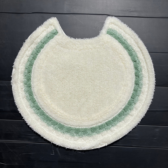 [ホワイト] ボルガ 普通フタカバー & トイレマット　ハンドメイド　大阪堺製 ベルメゾン トイレマット フタカバー セット マット ラグ トイレ