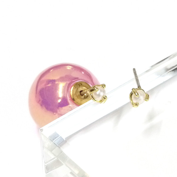 【1對】SV925機芯！單顆施華洛世奇珍珠金耳環NF 第4張的照片