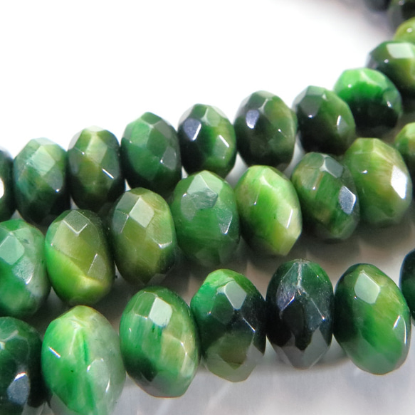 TGEGE-BTT1010 グリーンタイガーアイ ボタンカット 10mm 1連 ビーズ