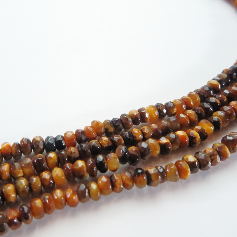 TGEBN-BTT1004 タイガーアイ ボタンカット 4mm 1連 ビーズ MALAIKA