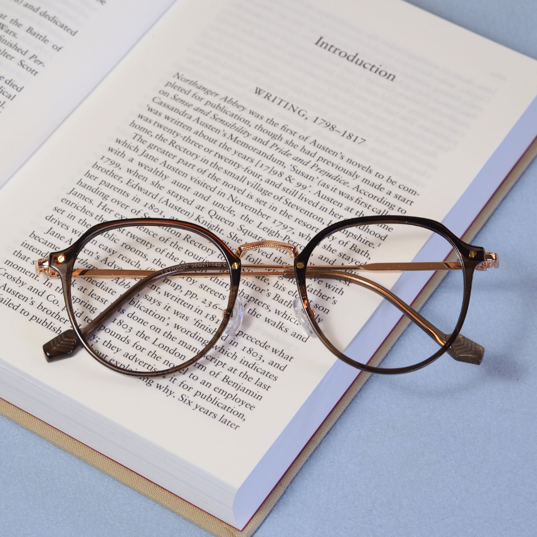 TR素材ラウンド型フレーム｜ダークブラウン×ピンクg