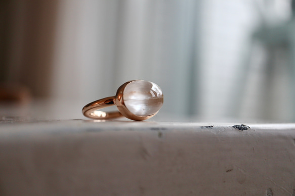 K10[silkの輝きwhite cat's eye topaz]ring 7枚目の画像