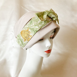 ❤︎優雅頭巾風格針織帽本色米色✖️海葵護理帽媽媽的禮物 第4張的照片