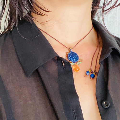 クリソプレーズ　シトリン　マクラメペンダント　ネックレス 楽天市場】クリソプレーズ マクラメペンダント 天然石ペンダント