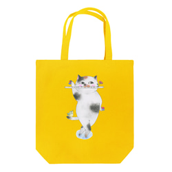 フルート猫のトートバッグ 2枚目の画像