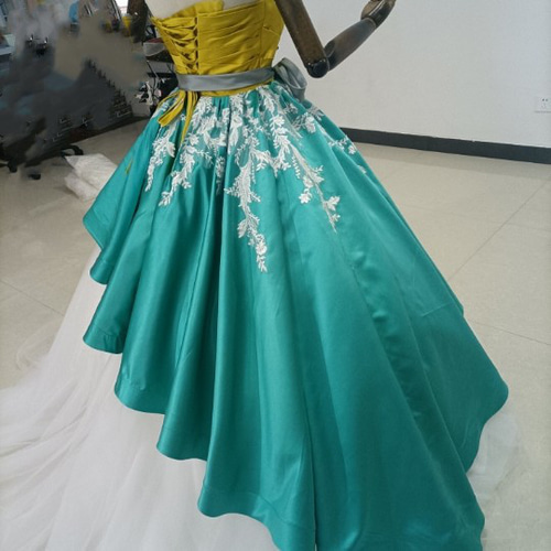 送料無料！抜群のおしゃれ見え バイカラー カラードレス エンパイア